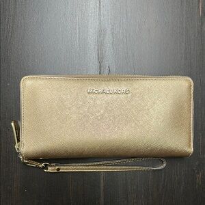 Michael Kors Gold Saffiano Wallet
